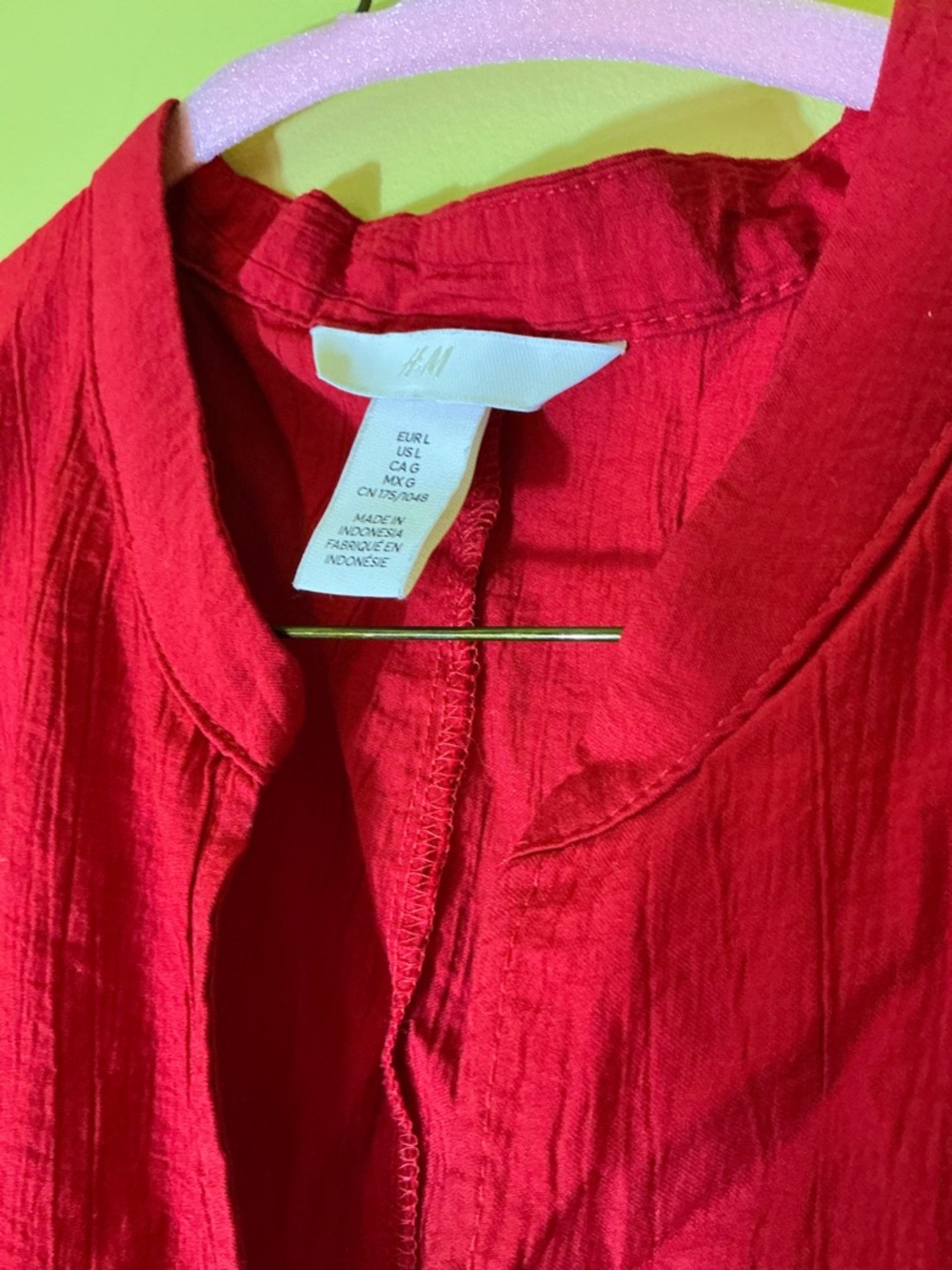 H&M Red Button-Front Casual Dress - Picture 4 of 7